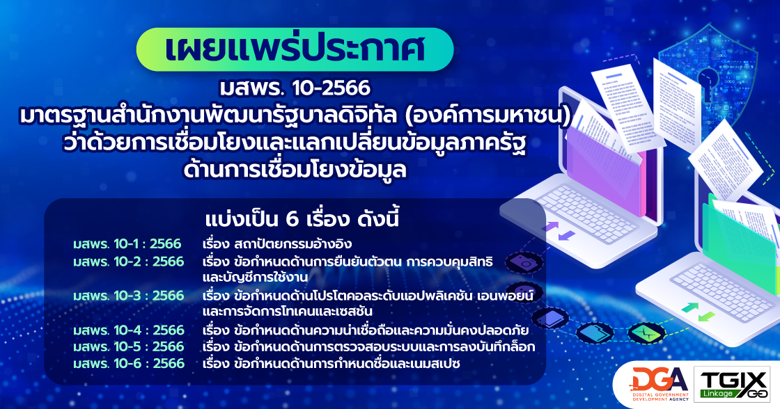 มาตรฐานสํานักงานพัฒนารัฐบาลดิจิทัล (องค์การมหาชน) ว่าด้วยมาตรฐานการเชื่อมโยงและแลกเปลี่ยนข้อมูลภาครัฐ ด้านการเชื่อมโยงข้อมูล (THAILAND GOVERNMENT INFORMATION EXCHANGE STANDARD, SERIES: LINKAGE STANDARD) (มสพร. 10-2566)